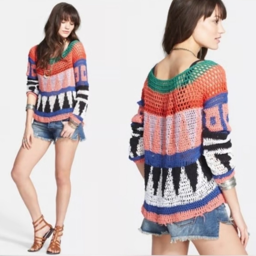 Free People Multicolor Knit Sweater